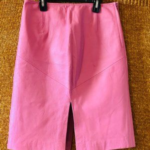 Vintage Knee Length Pink Leather Skirt size 6